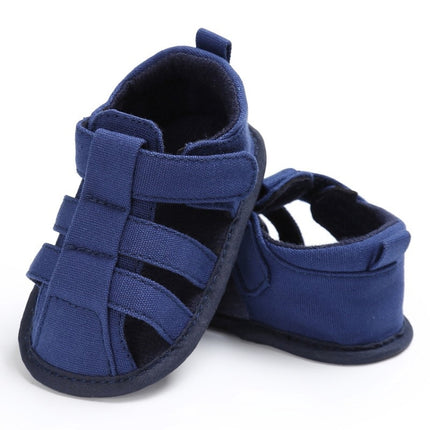 Baby Soft Bottom Canvas Toddler Shoes Breathable Sandals, Size:12cm(Blue)-garmade.com