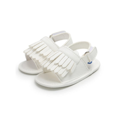Casual Fashion PU Fringed Baby Sandals, Size:12cm/83g(White)-garmade.com
