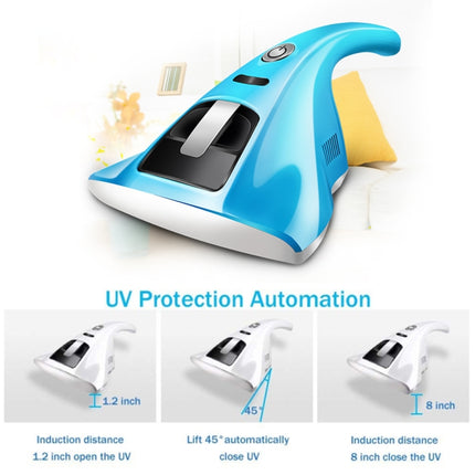 Anti-Dust Mites UV Vacuum Cleaner Household Handheld UV Vacuum Cleaner,Anti-Bacterial Portable with Hight Efficiency, Plug:UK Plug(Blue)-garmade.com