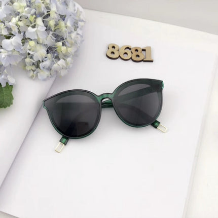 Sunglasses Retro Street Fashion Sun Glasses(Green Frame+Gray)-garmade.com