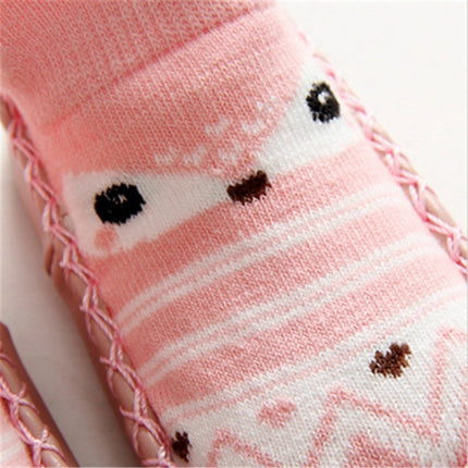 Baby Cartoon Cotton Non-slip Floor Toddler Socks, Size:11cm(Khaki)-garmade.com