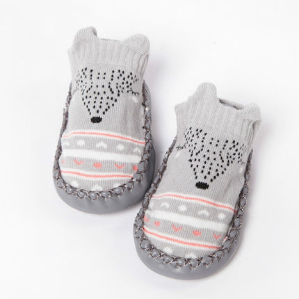 Baby Cartoon Cotton Non-slip Floor Toddler Socks, Size:12cm(Light Gray)-garmade.com