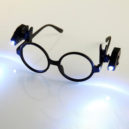 2 PCS Mini LED Flashlight Adjustable Eyeglass Clip Light Reading Ligh(Black)-garmade.com
