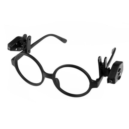 2 PCS Mini LED Flashlight Adjustable Eyeglass Clip Light Reading Ligh(Black)-garmade.com