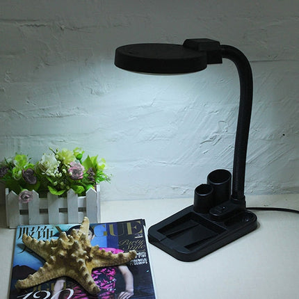 5X-10X Desktop A808LED Magnifying Glass Desk Lamp Welding Illuminator, Plug Type: UK Plug-garmade.com