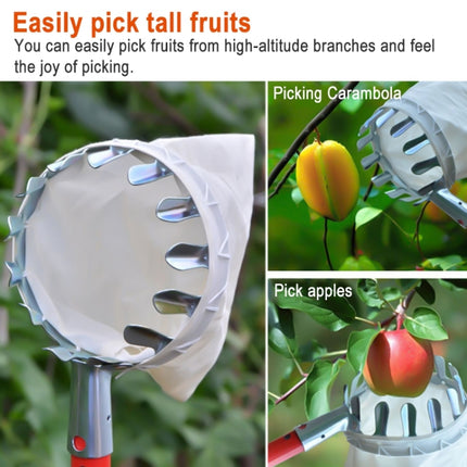 Metal Fruit Picker Convenient Fabric Orchard Gardening Apple Peach High Tree Picking Tools-garmade.com