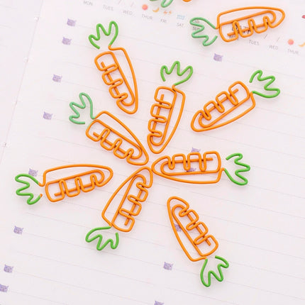 5 PCS Creative Kawaii Carrot Shaped Metal Paper Clip Bookmark Stationery School Office Supply-garmade.com