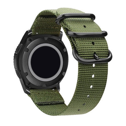 Washable Nylon Canvas Watchband, Band Width:18mm(Army Green with Black Ring Buckle )-garmade.com