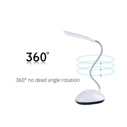 2 PCS Flexible Adjustable Portable Bedroom Reading Desk Lamp LED Night Light for Children(White)-garmade.com
