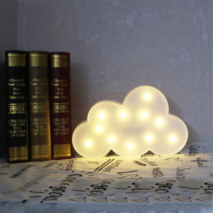 Switch Style Cloud Shape LED Night Warm Bedside Lamp Table Light Bedroom Study Room Night Light(White)-garmade.com