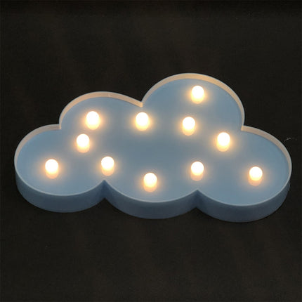 Switch Style Cloud Shape LED Night Warm Bedside Lamp Table Light Bedroom Study Room Night Light(Blue)-garmade.com
