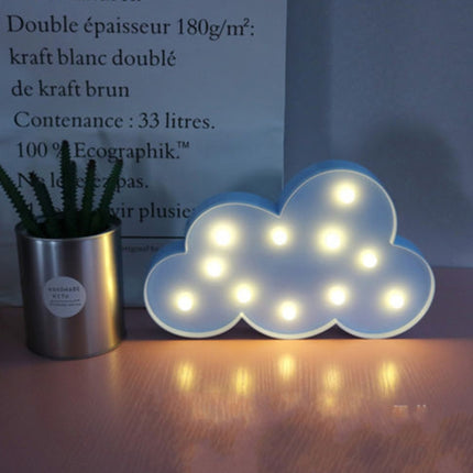Switch Style Cloud Shape LED Night Warm Bedside Lamp Table Light Bedroom Study Room Night Light(Blue)-garmade.com