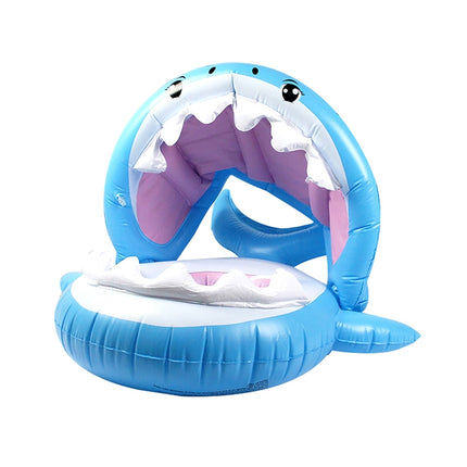 PVC Inflatable Childrens Swimming Ring Play Water Toys Inflatable Shark Shade Seat, Size:95 x 78 x 70cm-garmade.com