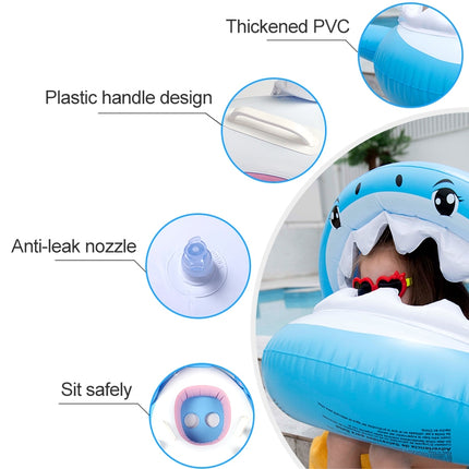 PVC Inflatable Childrens Swimming Ring Play Water Toys Inflatable Shark Shade Seat, Size:95 x 78 x 70cm-garmade.com