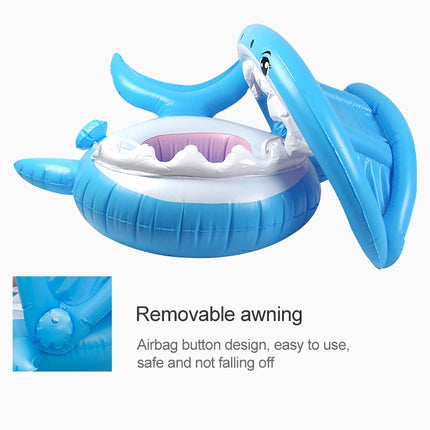 PVC Inflatable Childrens Swimming Ring Play Water Toys Inflatable Shark Shade Seat, Size:95 x 78 x 70cm-garmade.com