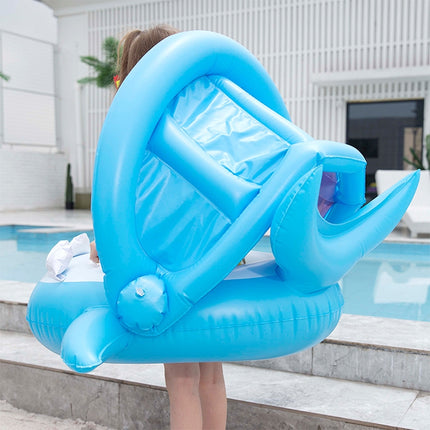 PVC Inflatable Childrens Swimming Ring Play Water Toys Inflatable Shark Shade Seat, Size:95 x 78 x 70cm-garmade.com