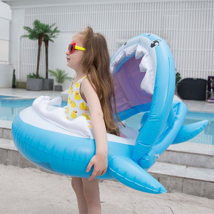 PVC Inflatable Childrens Swimming Ring Play Water Toys Inflatable Shark Shade Seat, Size:95 x 78 x 70cm-garmade.com