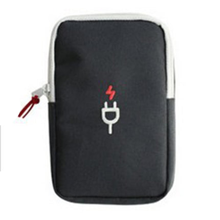 Travel Portable Charger Headset Cable Storage Bag(Dark Gray)-garmade.com