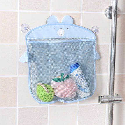 Cartoon Wall Hanging Kitchen Bathroom Storage Bags Knitted Net Mesh Bag Baby Bath Toys Shampoo Organizer(Blue)-garmade.com