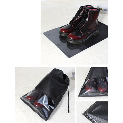 10 PCS Waterproof Shoes Storage Bag Pouch Portable Travel Organizer Drawstring Bag Cover Non-Woven Organizer, Size:27x36cm(White)-garmade.com