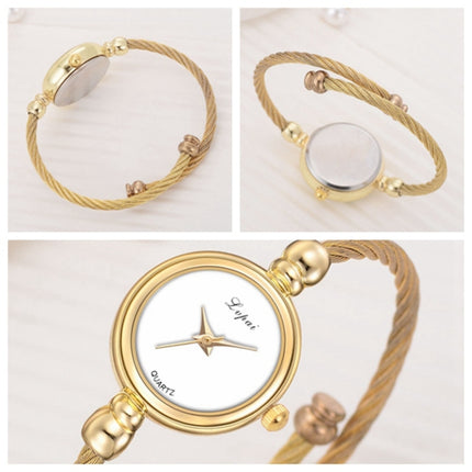 Lvpai Ladies Retro Round Large Dial Alloy Twisted Thin Chain Watch(P433Silver)-garmade.com