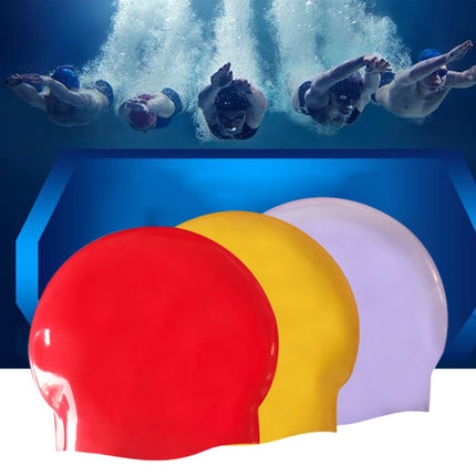 Glossy Seamless Pure Silicone High Elasticity Professional Swimming Cap(White)-garmade.com