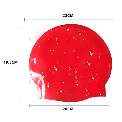 Glossy Seamless Pure Silicone High Elasticity Professional Swimming Cap(Red)-garmade.com