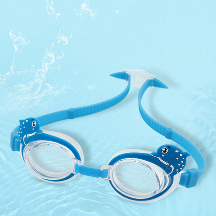 KingpouSports K9002 5 in 1 Children Anti-fog Diving Swimming Goggles + Swimming Cap + Nose Clip + Earplugs + Mirror Buckle Set(Blue Fish)-garmade.com