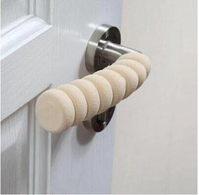 10 PCS Baby Child Safety Doorknob Pad Cases Spiral Anti-collision Security Door Handle Protective Sleeve(Beige)-garmade.com