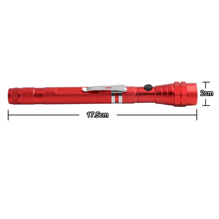 2 PCS 1W Flexible Magnet Camping Fishing Telescopic 360 Degrees Head Flashlight Outdoor Torch Magnetic Pick Up Tool Lamp(Red)-garmade.com