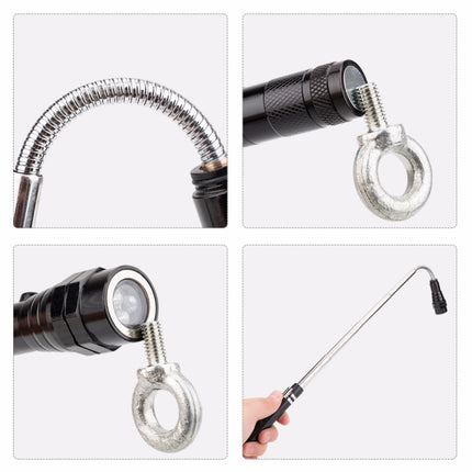 2 PCS 1W Flexible Magnet Camping Fishing Telescopic 360 Degrees Head Flashlight Outdoor Torch Magnetic Pick Up Tool Lamp(Black)-garmade.com