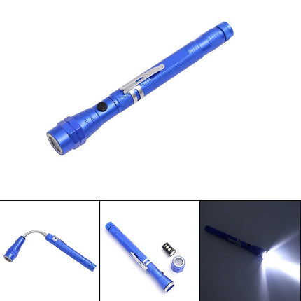 2 PCS 1W Flexible Magnet Camping Fishing Telescopic 360 Degrees Head Flashlight Outdoor Torch Magnetic Pick Up Tool Lamp(Blue)-garmade.com