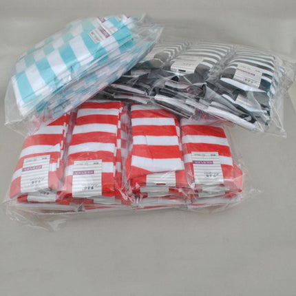 Children Color Striped Stockings Japanese Thigh Socks, Size:One Size(Navy Blue and White Wide Strip)-garmade.com