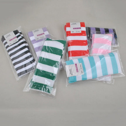 Children Color Striped Stockings Japanese Thigh Socks, Size:One Size(Lake Blue Wide Strip)-garmade.com