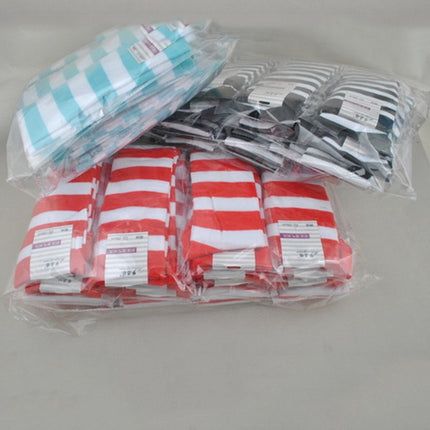 Children Color Striped Stockings Japanese Thigh Socks, Size:One Size(Lake Blue Wide Strip)-garmade.com