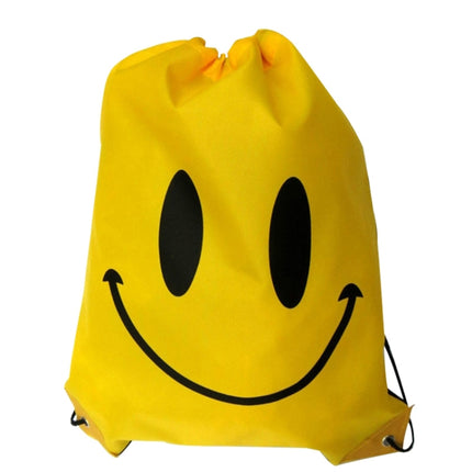 Smiling Shoulder Bag With Drawstring Waterproof Pack(Yellow)-garmade.com
