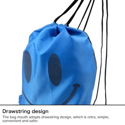 Smiling Shoulder Bag With Drawstring Waterproof Pack(Blue)-garmade.com
