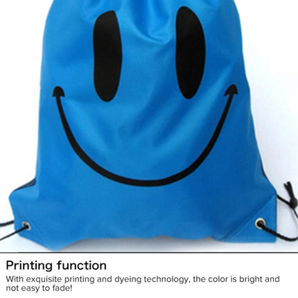 Smiling Shoulder Bag With Drawstring Waterproof Pack(Blue)-garmade.com