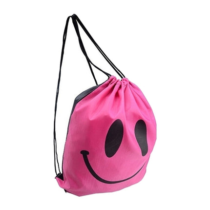 Smiling Shoulder Bag With Drawstring Waterproof Pack(Rose Red)-garmade.com
