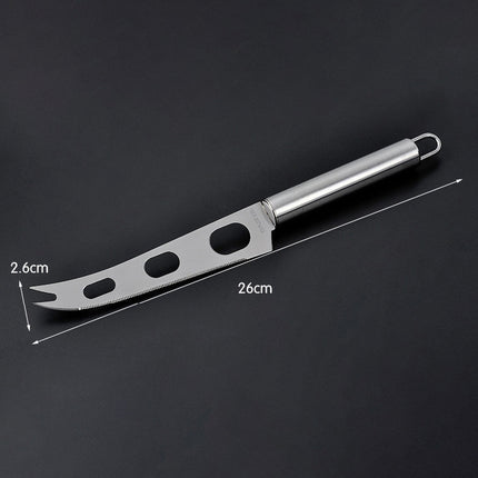 Stainless Steel Cheese Knife With Fork Tip Cheese Butter Knife Slicer Butter Pizza Cutter-garmade.com