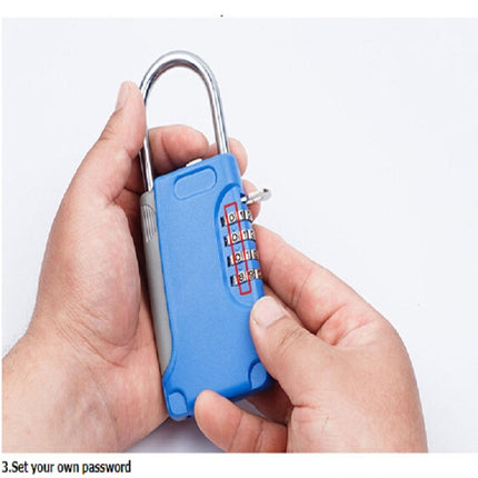 3 PCS Key Safe Box Password Lock Keys Box Metal Lock Body Padlock Type Storage Mini Safes(Black)-garmade.com