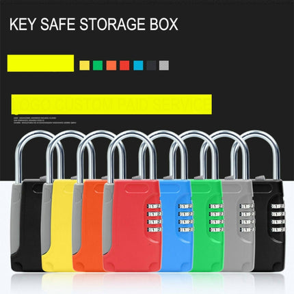3 PCS Key Safe Box Password Lock Keys Box Metal Lock Body Padlock Type Storage Mini Safes(Black)-garmade.com