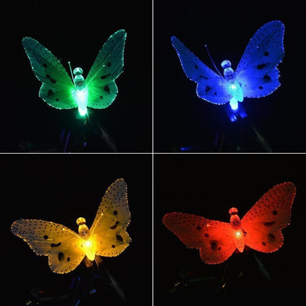 Solar Powered Butterfly Fiber Optic Fairy String Waterproof Christmas Outdoor Garden Holiday Lights, Size:4m 12LEDs-garmade.com