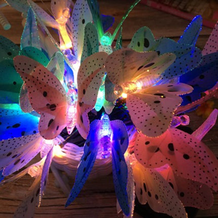 Solar Powered Butterfly Fiber Optic Fairy String Waterproof Christmas Outdoor Garden Holiday Lights, Size:5m 20LEDs-garmade.com