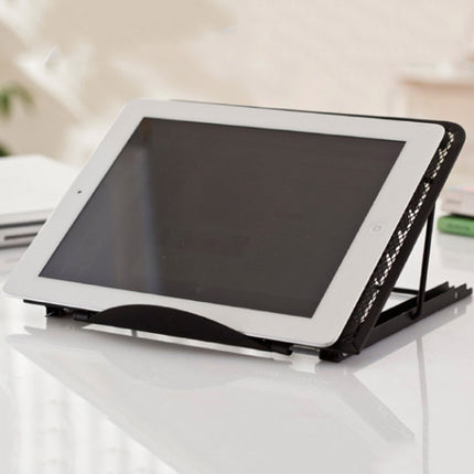 Portable Desktop Folding Cooling Metal Mesh Adjustable Ventilated Holder(Silver Grey)-garmade.com