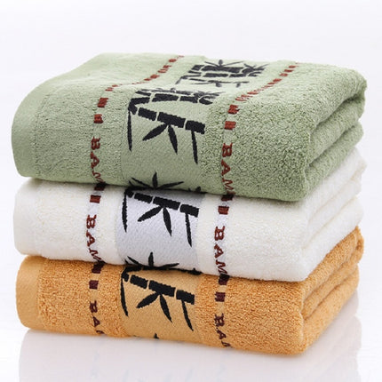 Bamboo Fiber Ink Bamboo Plain Thick Absorbent Soft Adult Bath Towel(Army Green)-garmade.com