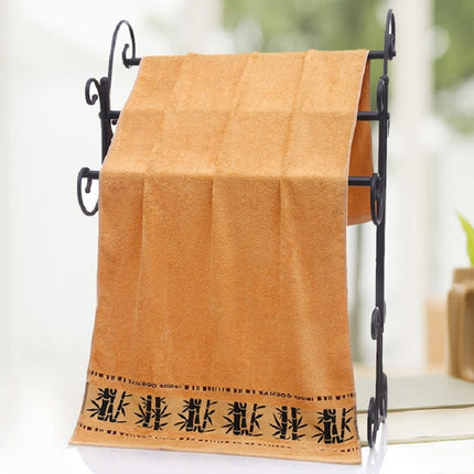 Bamboo Fiber Ink Bamboo Plain Thick Absorbent Soft Adult Bath Towel(Coffee Color)-garmade.com