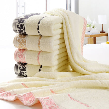 Cotton Hotel Xiangyun Bath Towel(Pink Edge)-garmade.com