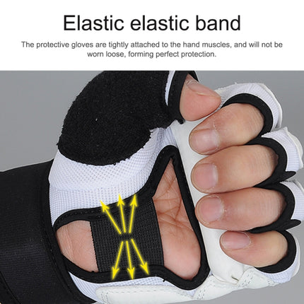 Half Fingers Adults Sandbag Training Boxing Gloves PU Leather Fitness Sparring Taekwondo Gloves, SIZE:XS-garmade.com