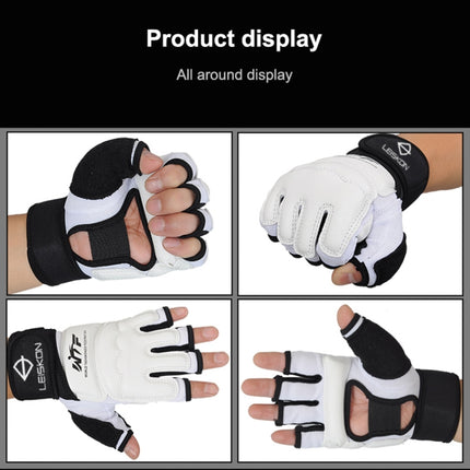 Half Fingers Adults Sandbag Training Boxing Gloves PU Leather Fitness Sparring Taekwondo Gloves, SIZE:M-garmade.com